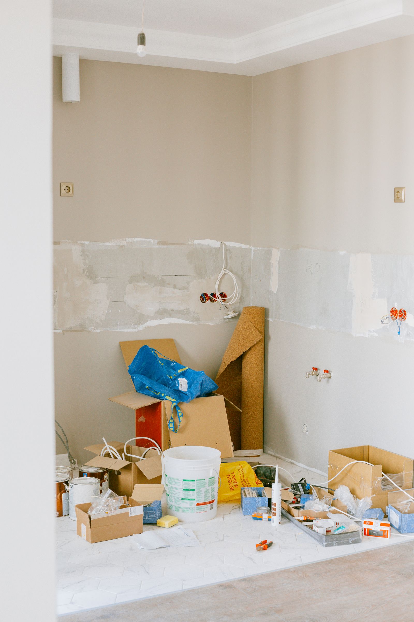 Interior room undergoing an active renovation